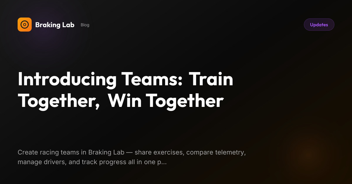Introducing Teams: Train Together, Win Together