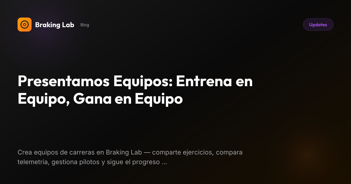 Presentamos Equipos: Entrena en Equipo, Gana en Equipo