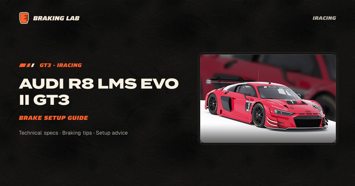 Audi R8 LMS EVO II GT3 Brake Setup Guide | Braking Lab