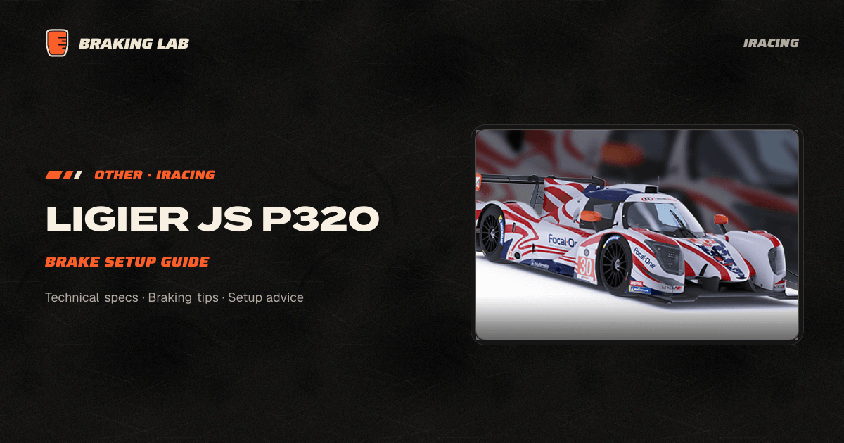 Js Cars Ligier JS P320 Brake Setup Guide | Braking Lab