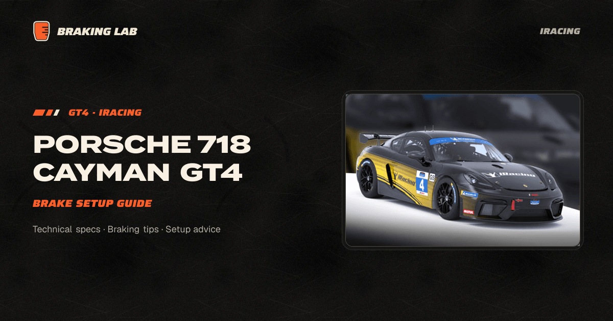 Porsche 718 Cayman GT4 Brake Setup Guide | Braking Lab