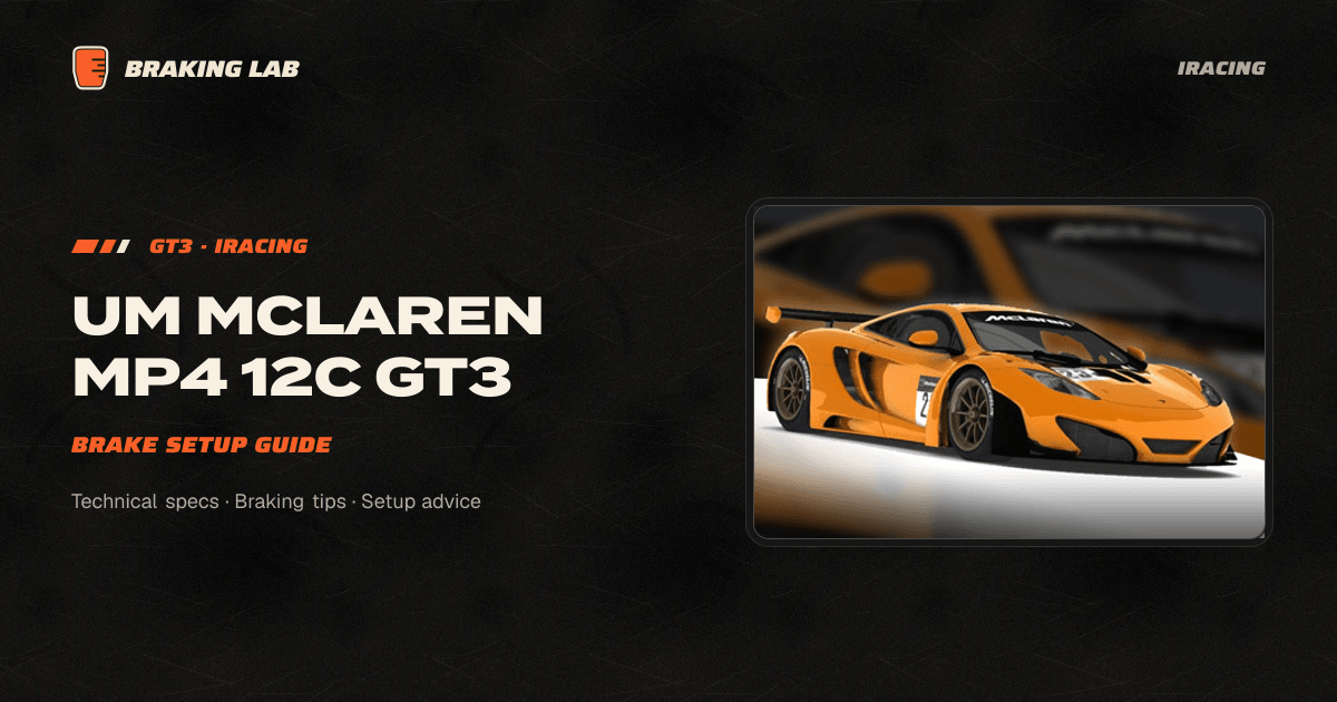 UM McLaren MP4 12C GT3 Brake Setup Guide | Braking Lab