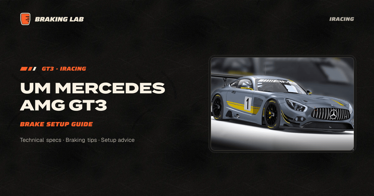 UM Mercedes AMG GT3 Brake Setup Guide | Braking Lab
