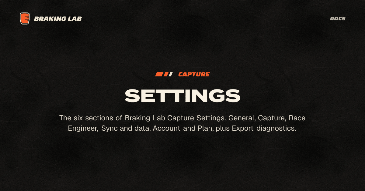 Settings & System Tray - Braking Lab Docs