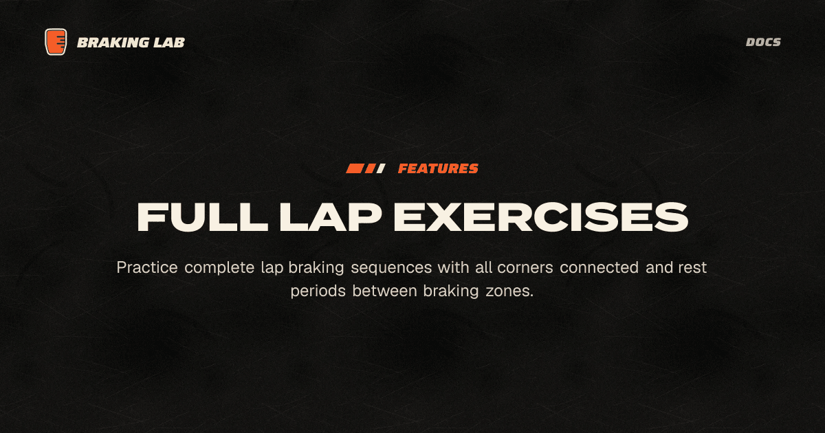Full Lap Exercises - Braking Lab Docs