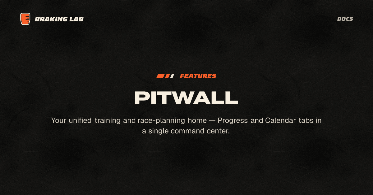 Pitwall - Braking Lab Docs