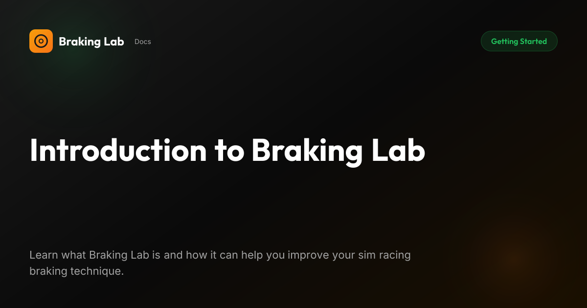 Introduction to Braking Lab - Braking Lab Docs